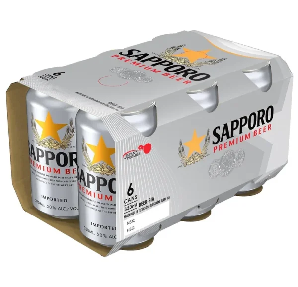 Bia Sapporo Premium 6 lon x 330ml
