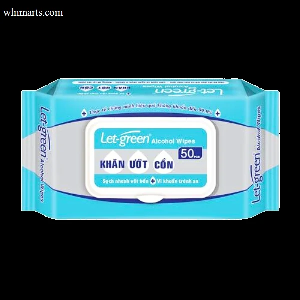 Khăn ướt cồn diệt khuẩn LETGREEN 50 tờ