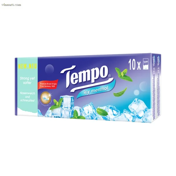 Lốc 10 gói khăn giấy bỏ túi Tempo icy menthol