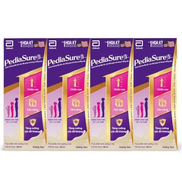 Lốc 4 hộp sữa dinh dưỡng Pediasure vani 10+ 180ml