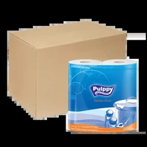 Thùng khăn giấy bếp Pulppy 20 cuộn (10 gói x 2 cuộn)