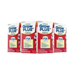 Sữa dinh dưỡng NutiFood Grow Plus+ lốc 4 hộp x 110ml