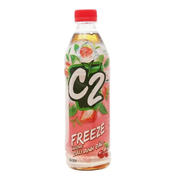 Trà đen hương dâu anh đào C2 Freeze chai 455ml